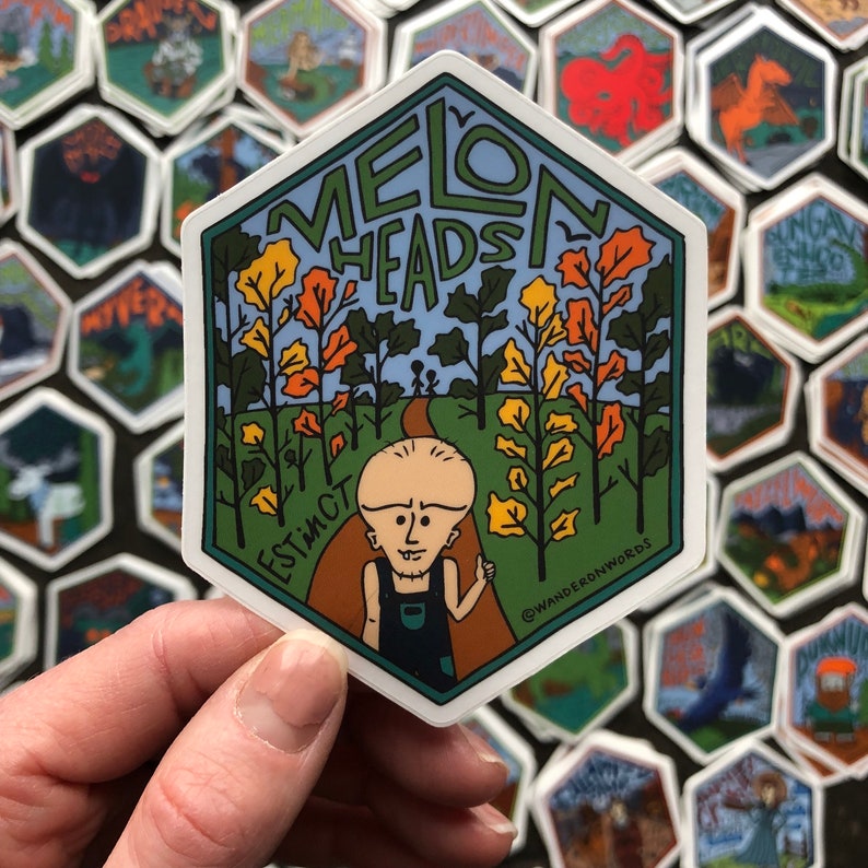 Handlettered Melon Heads Sticker Connecticut Sticker Etsy