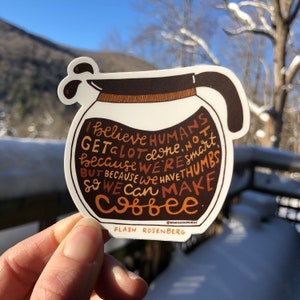 Pegatinas de café escritas a mano, pegatinas para amantes del café, pegatinas divertidas para el café, pegatinas de productividad, pegatinas escritas a mano