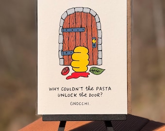 Gnocchi Illustrated Pun Blank Greeting Card