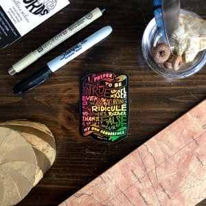 Handbeschriftete Friedrich Douglass Sticker, Inspirational Holographic Sticker, Be Yourself Lover Sticker, Lettered Sticker, Art Sticker