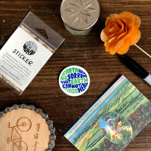 La Terra con lettere a mano non ha dolore Adesivo, John Muir Adesivo, Earth Day Sticker, Nature Lover Sticker, Hand-Lettered Sticker