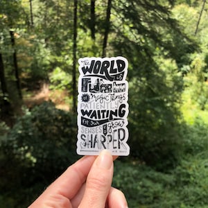 Chiaro scritto a mano pieno di adesivo magico, adesivo motivazionale, adesivo Magic Things, adesivo ispiratore, adesivo scritto a mano