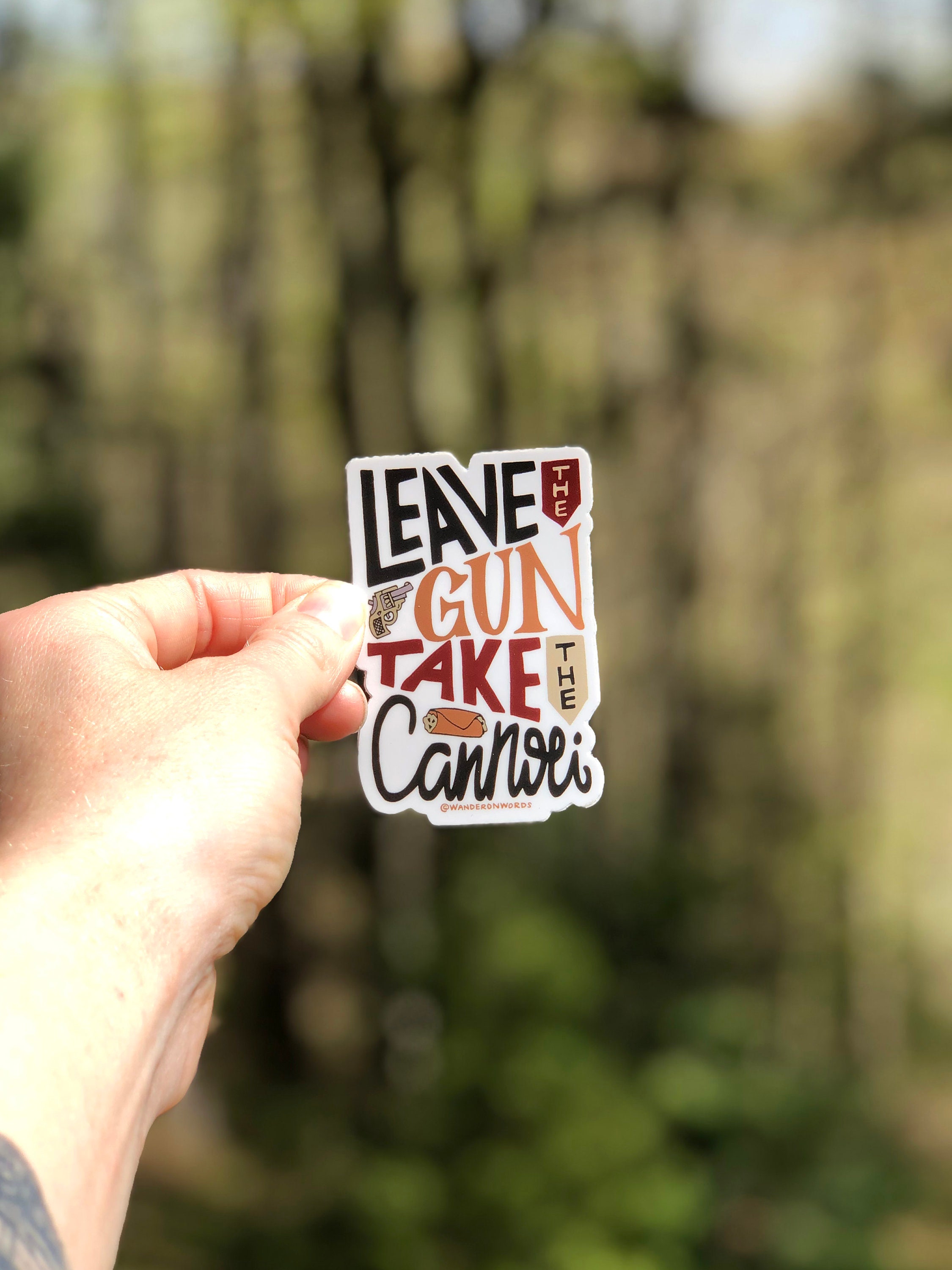 Hand-Lettered Take The Cannoli Sticker, Movie Quote Sticker, The Godfather Sticker, Funny Sticker, Cinephile Sticker, Hand-Lettered Sticker