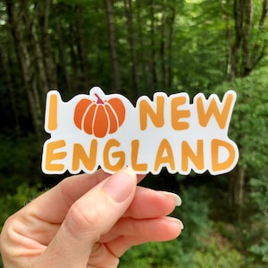 Adesivo com letras à mão I Heart New England, adesivo de amante da Nova Inglaterra, arte da Nova Inglaterra, arte com letras à mão, presente da Nova Inglaterra
