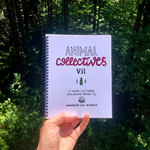 Hand-Lettered Animal Collective Volume II Coloring Book, Inspirational Coloring Book, Funny Coloring Book, Adult Coloring Book