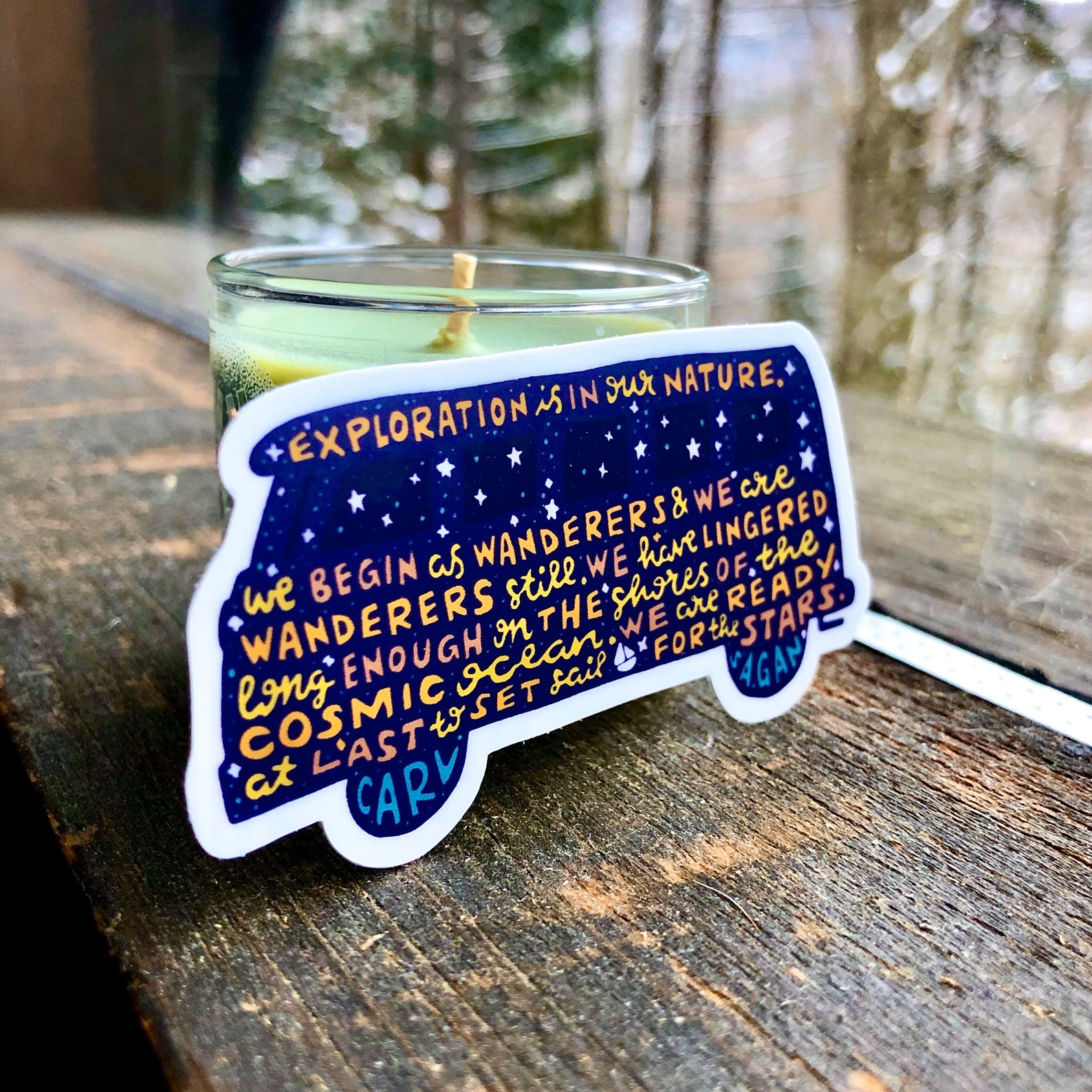 Hand-lettered Exploration in Our Nature Sticker, Bus Sticker ...