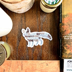 Handbeschrifteter Fuchsaufkleber, Der kleine Prinz-Aufkleber, Inspirational Sticker, Fuchsliebhaber-Aufkleber, Beschrifteter Aufkleber, Tieraufkleber