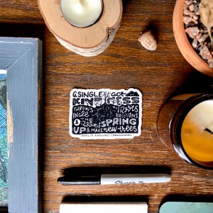 Pegatina de un solo acto de bondad con letras a mano, pegatina inspiradora, pegatina de Amelia Earhart, pegatina de amabilidad, pegatina con letras a mano