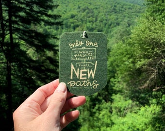 Hand-Lettered Air Fresheners, Pine Scented Inspirational Air Fresheners, Outdoor Lover Air Freshener, Unique Hand-Lettered Gift