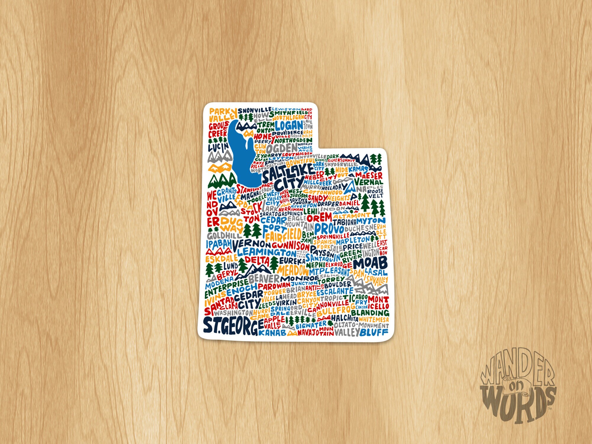 Uintah Sticker Hand-lettered Utah Sticker, Cities of Utah, Utah Shape Sticker, Utah ...
