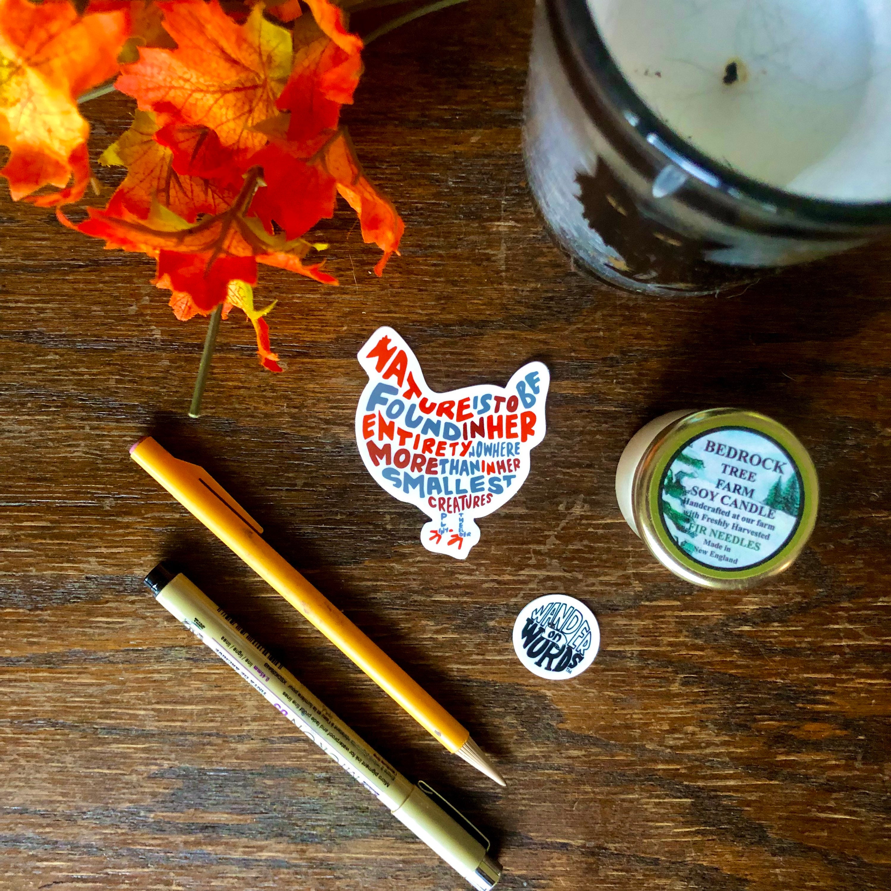 Chicken Drawing Sticker Hand-lettered Chicken Sticker, Chicken Art Sticker, Animal Sticker ...