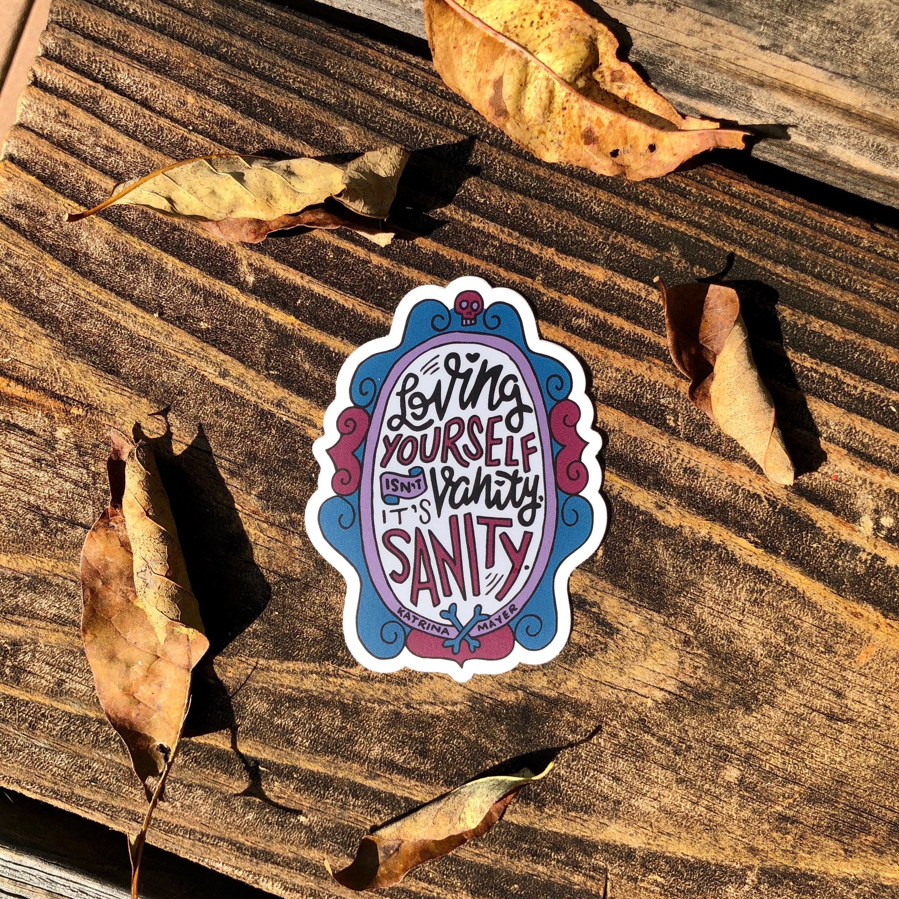 Vanity Sticker Hand-lettered Vanity Sanity Sticker, Inspirational Sticker ...