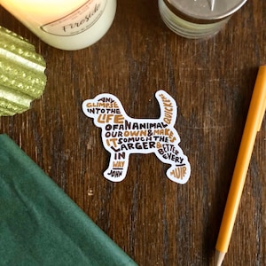 Adesivo amante de cães com letras à mão, adesivo amante de animais, adesivo de cachorro, adesivo beagle, adesivo com letras, adesivo com citação de John Muir, Laberdoodle