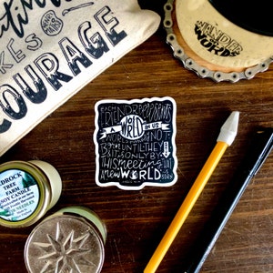 Handbeschrifteter Friend World Aufkleber, Inspirational Sticker, Motivationsaufkleber, Freundschaft Sticker, Geschenk für Freund