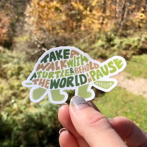 Handbeschriftete Schildkröte, Schildkröte Kunst, Schildkröte Design, Inspirierende Sticker, Schildkröte Liebhaber Geschenk, Handbeschriftete Sticker