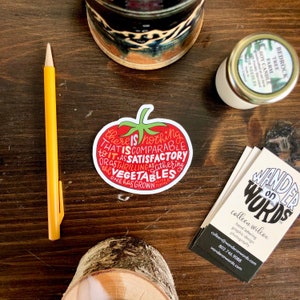 Handbeschriftete Tomate Garten Sticker, Gärtner Sticker, Tomaten Sticker, Gemüse Sticker, Handgeschriebene Sticker, Geschenk für Gärtner