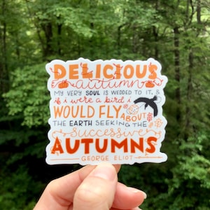 Handgeschreven sticker heerlijke herfst, herfststicker, aanmoedigingssticker, sticker herfstliefhebber, sticker met letters, herfststicker