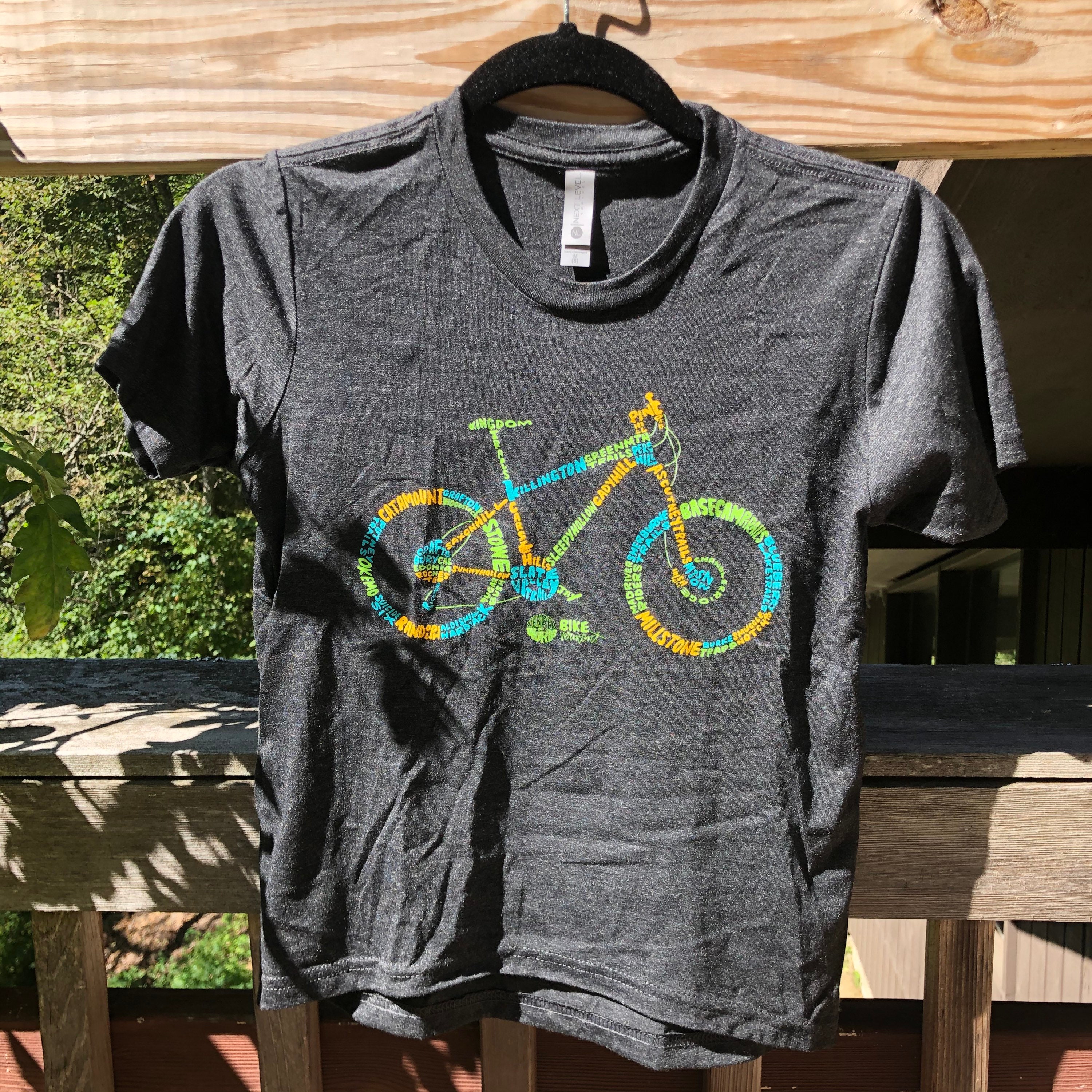 Youth Bike Vermont Hand-lettered Short Sleeve Dark Gray - Etsy