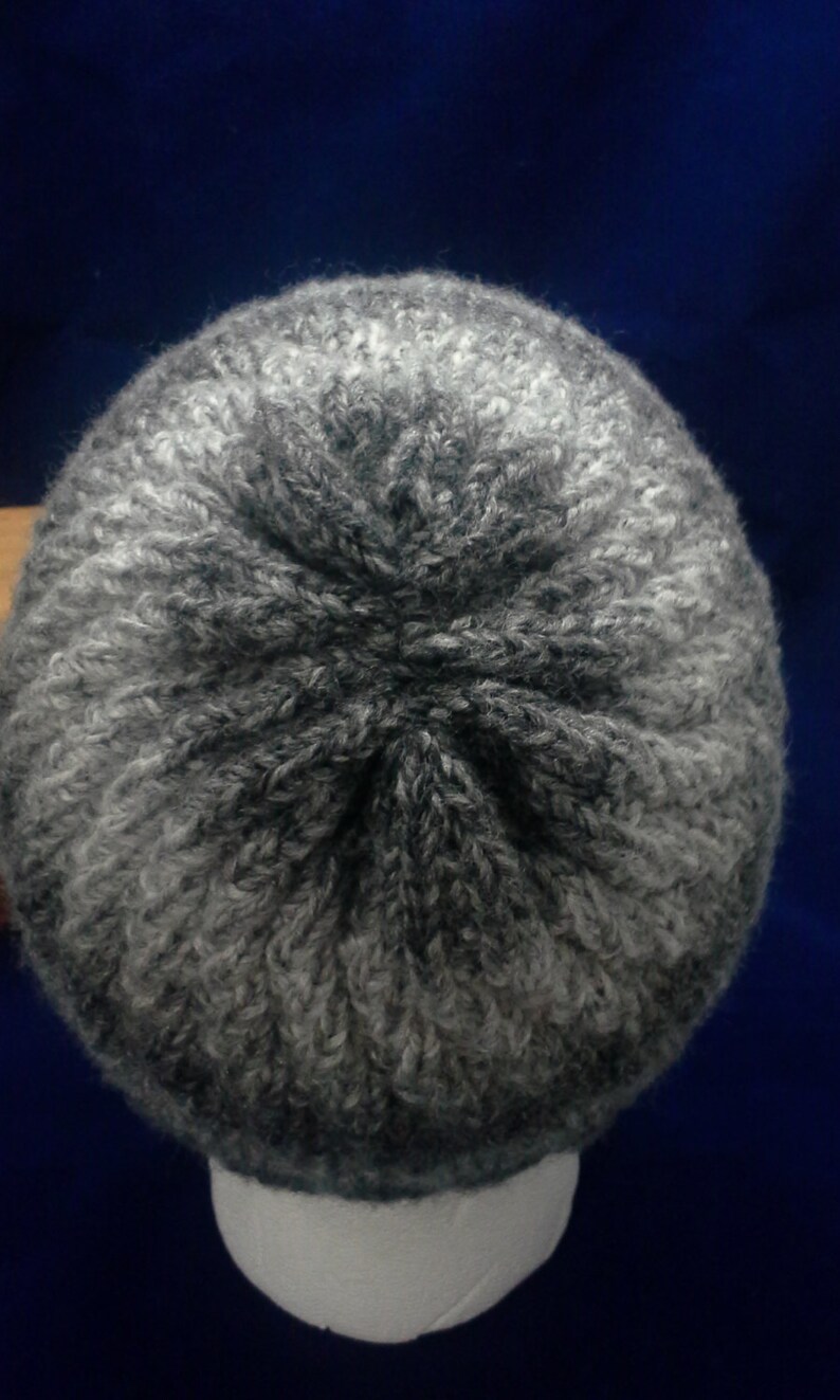 Knit Hat Charcoal GrayWhite