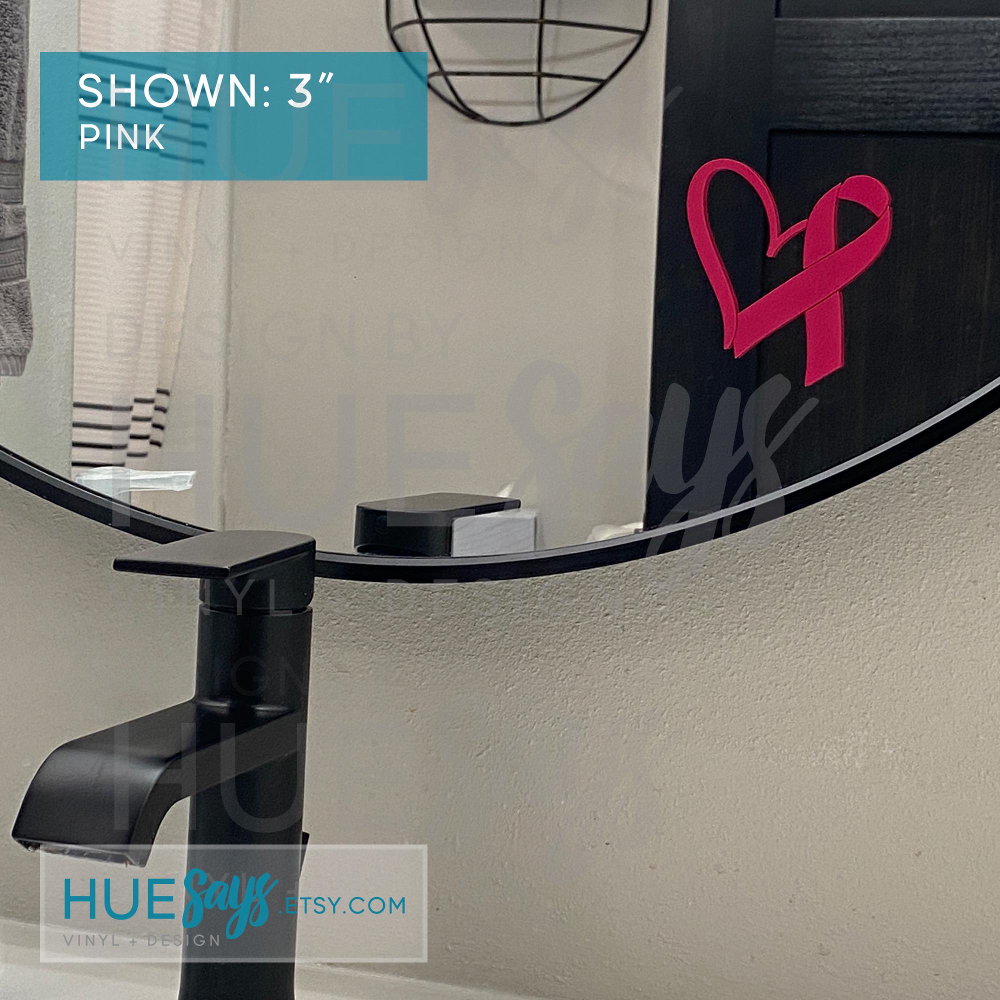 Cancer Car Decal, Awareness Ribbon With Heart, Patient Support Gift ...
