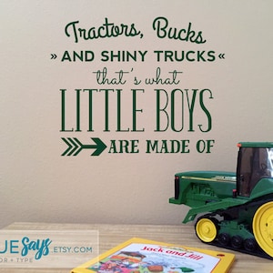 Tractors & Trucks Baby Boy Nursery, Nursery Vinyl, Vinyl Wall Art, Nursery Decor, Nursery Art, Toddler Boy Room