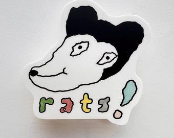 rat vinyl illustrated sticker