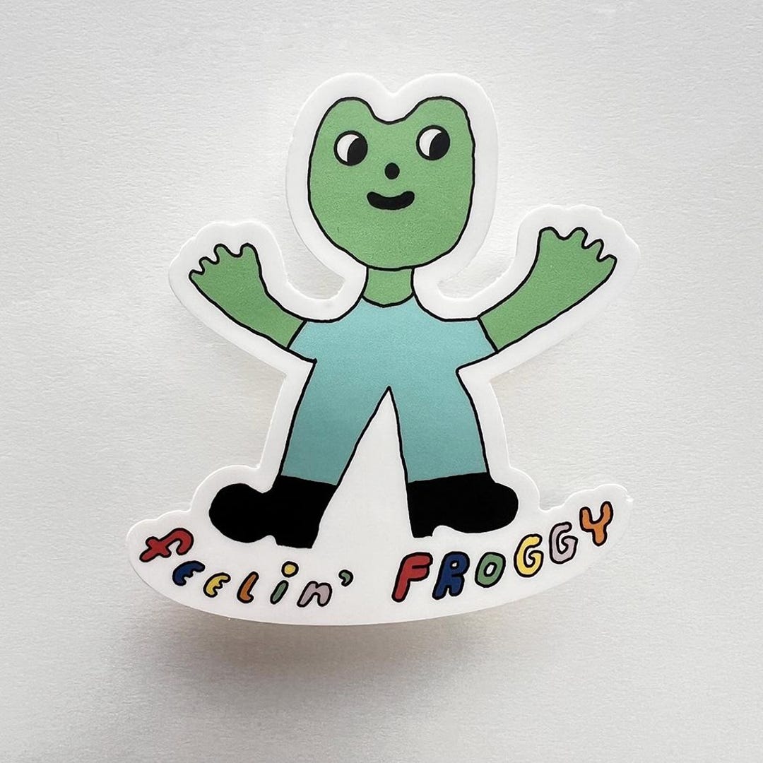 Froggy Illustrated Vinyl Sticker - Etsy Canada