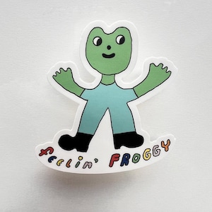 Froggy illustrated vinyl sticker