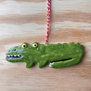 alligator ceramic ornament