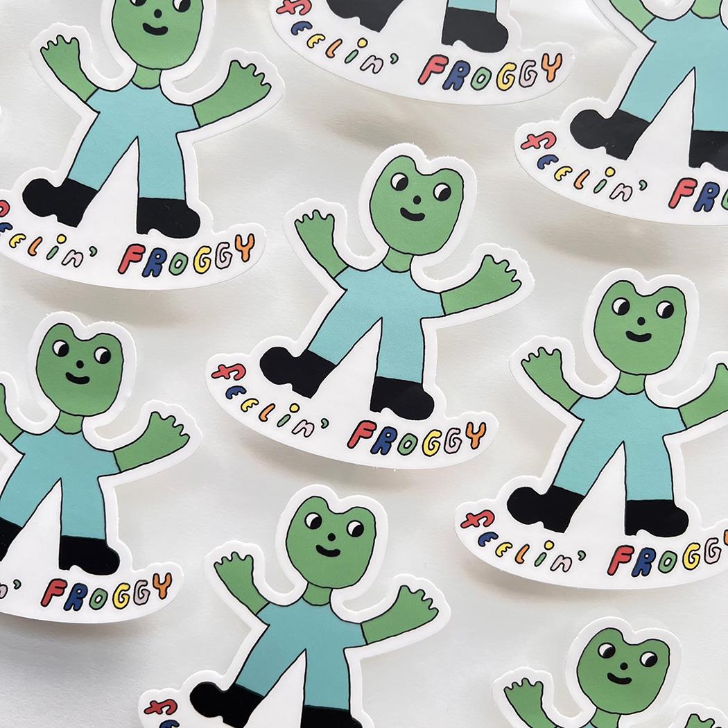 Froggy Illustrated Vinyl Sticker - Etsy Canada