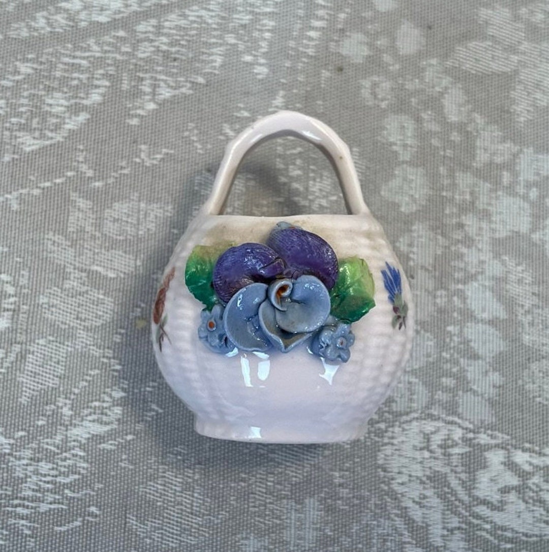 Vintage German ELFINWARE PORCELAIN Basket Germany Basket Weave Design ...