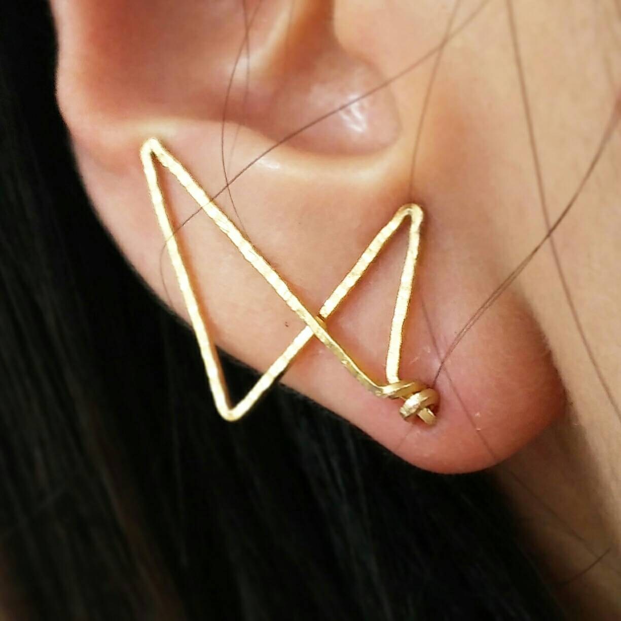 Retro Geometric Ear Jacket Ear Pin/ Unique Handmade Etsy Etsy
