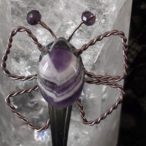 Gemstone Butterfly Manifestation Spoon: Artful Ritual Tool