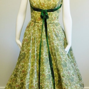 Robe de soirée rockabilly désossée et doublée Will Steinman vintage des années 1950