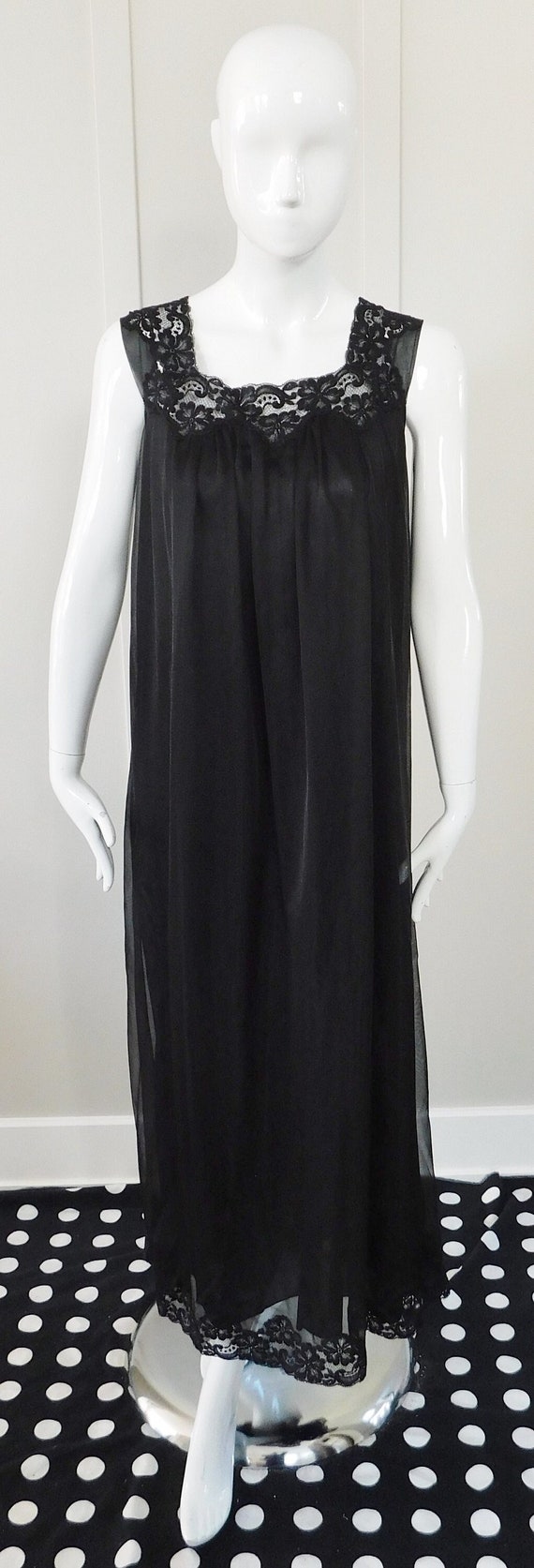 1960's Vintage French Maid Square Neck Nightgown - image 1