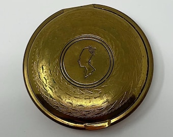 1920's Art Deco Armand Brass Compact Pompadour Logo