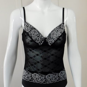 1970&#39;s Vintage Grenier Sheer Net and Lace Bodysuit