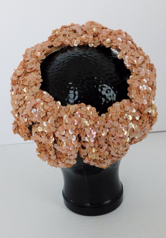 1950's Vintage Heavily Sequinned Fascinator - image 5