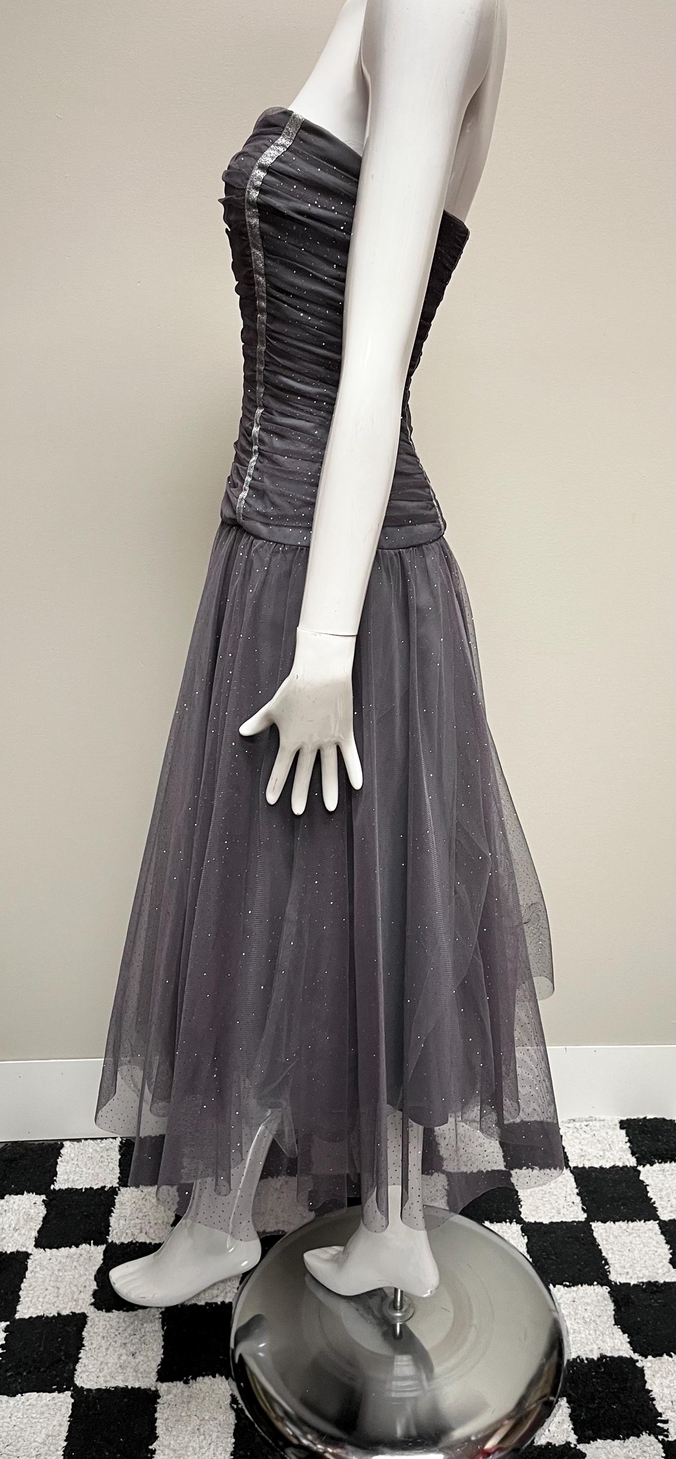betsey johnson shiny silver tulle strapless dress Plus Size - Betsey Johnson Shiny Silver Tulle Strapless Dress