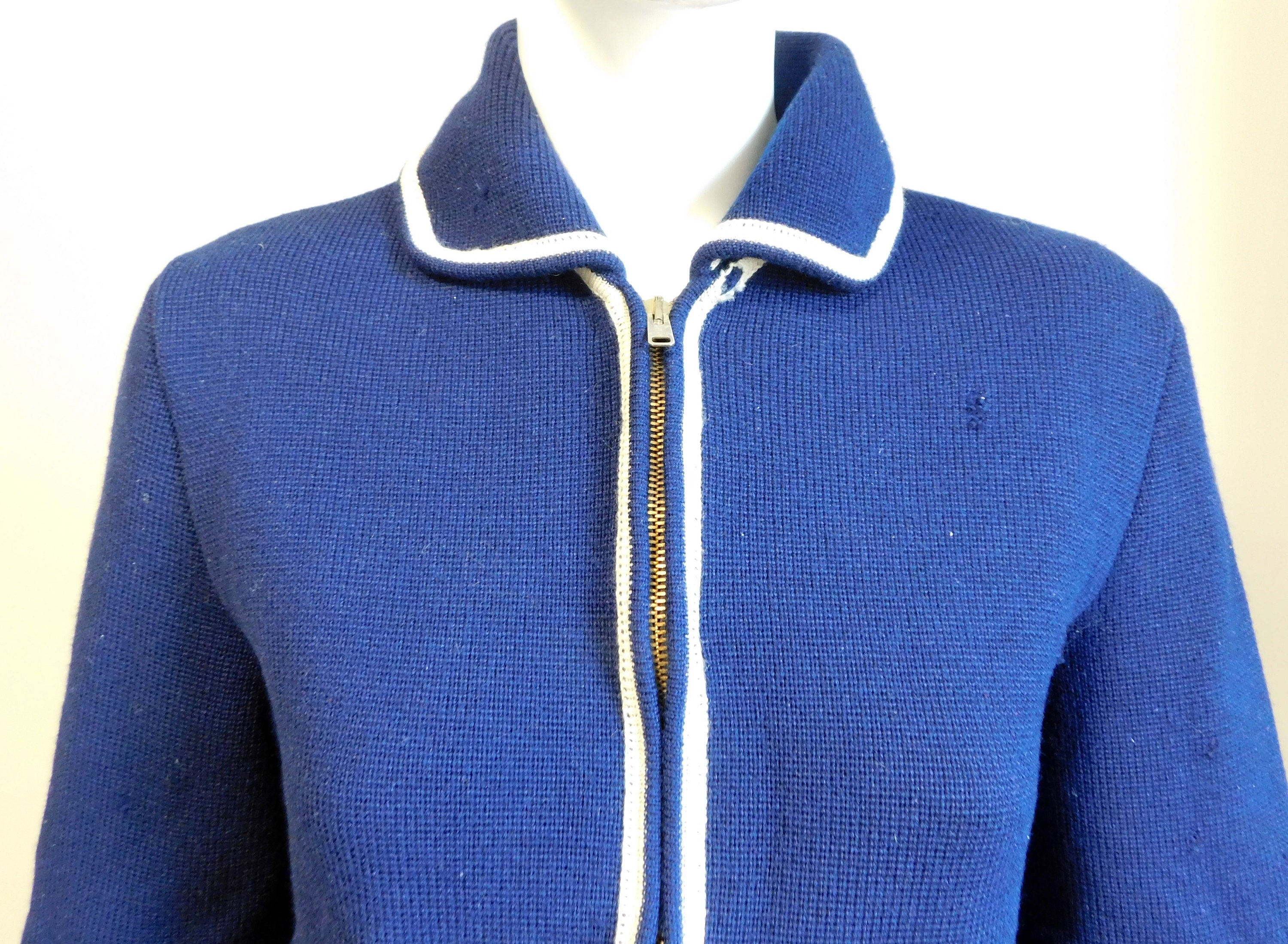 1960's Wool Zippered Cardigan - Etsy
