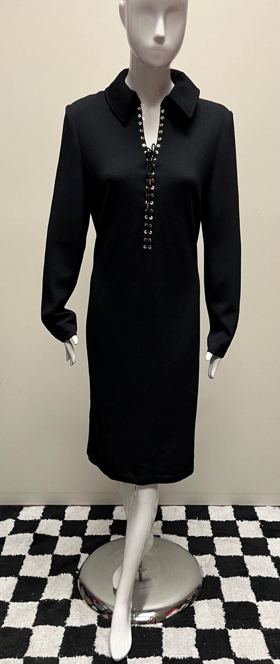 1990's Collared Lace up Knit Dress by St. John Collection - Etsy Israel