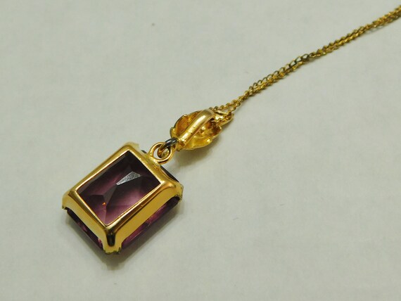 1960's Purple Glass Bond Boyd Necklace and Earrin… - image 7