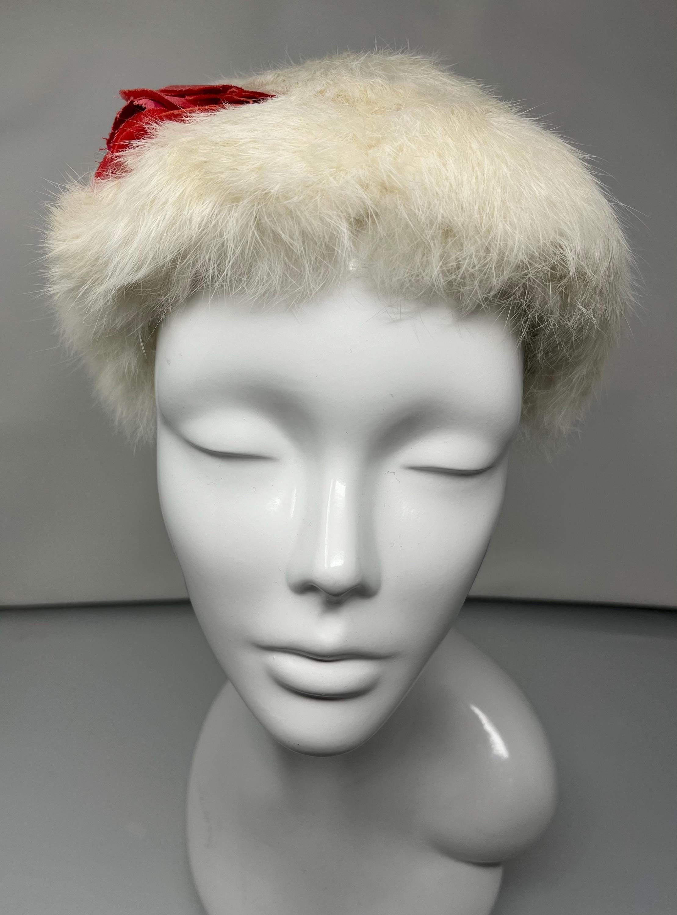 Vintage 1950s Ivory / White Fur sided Hat Vintage 1950 main image 4
