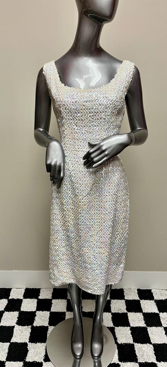 sequin wiggle dress Vintage 50s/60s Flat Sequin Wiggle Dress Size 10 Hotbox Vintage