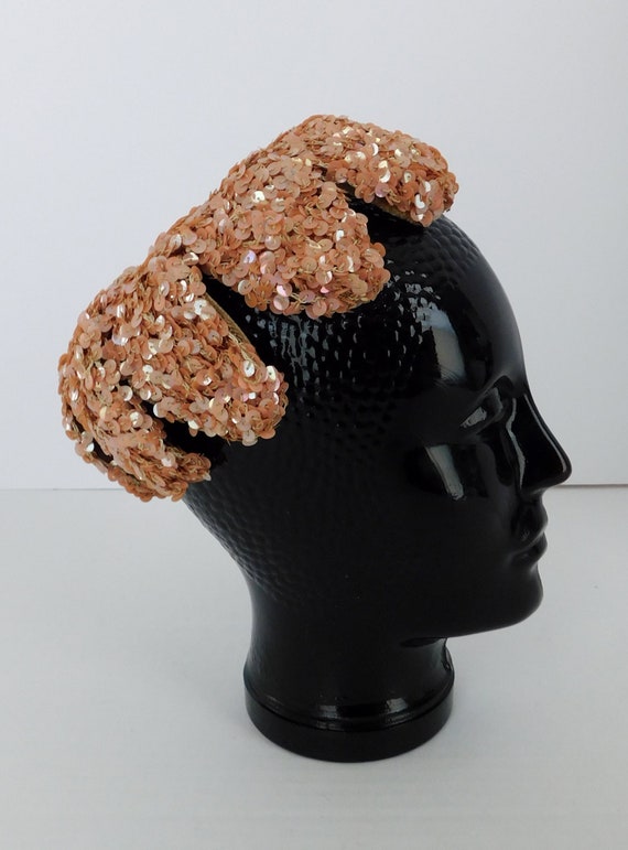 1950's Vintage Heavily Sequinned Fascinator - image 4