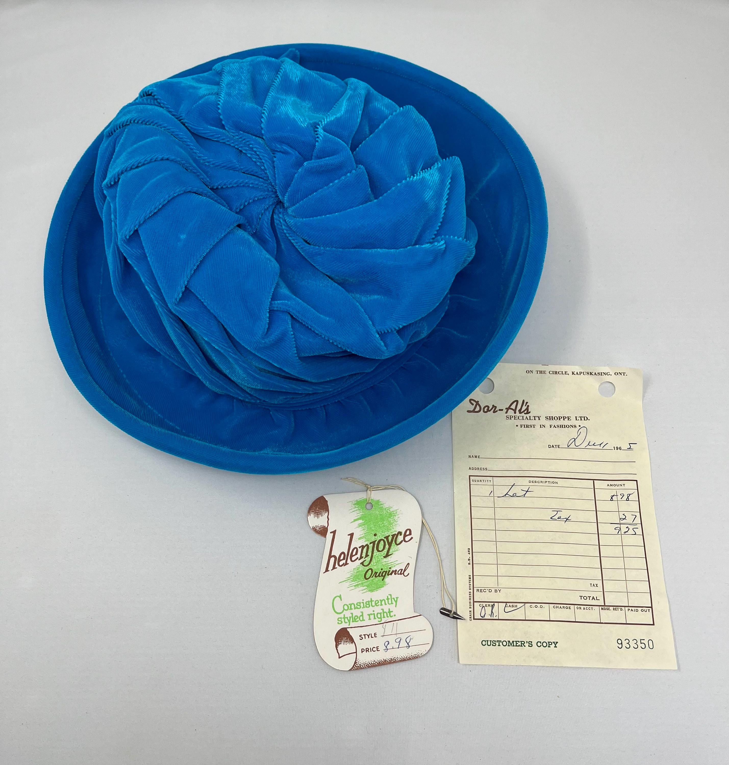 Helen Joyce Original New York Black Velour Vintage Hat With Rhinestones Fle’chet Bucket Velvet Vintage Hats for Women for sale | eBay main image 3
