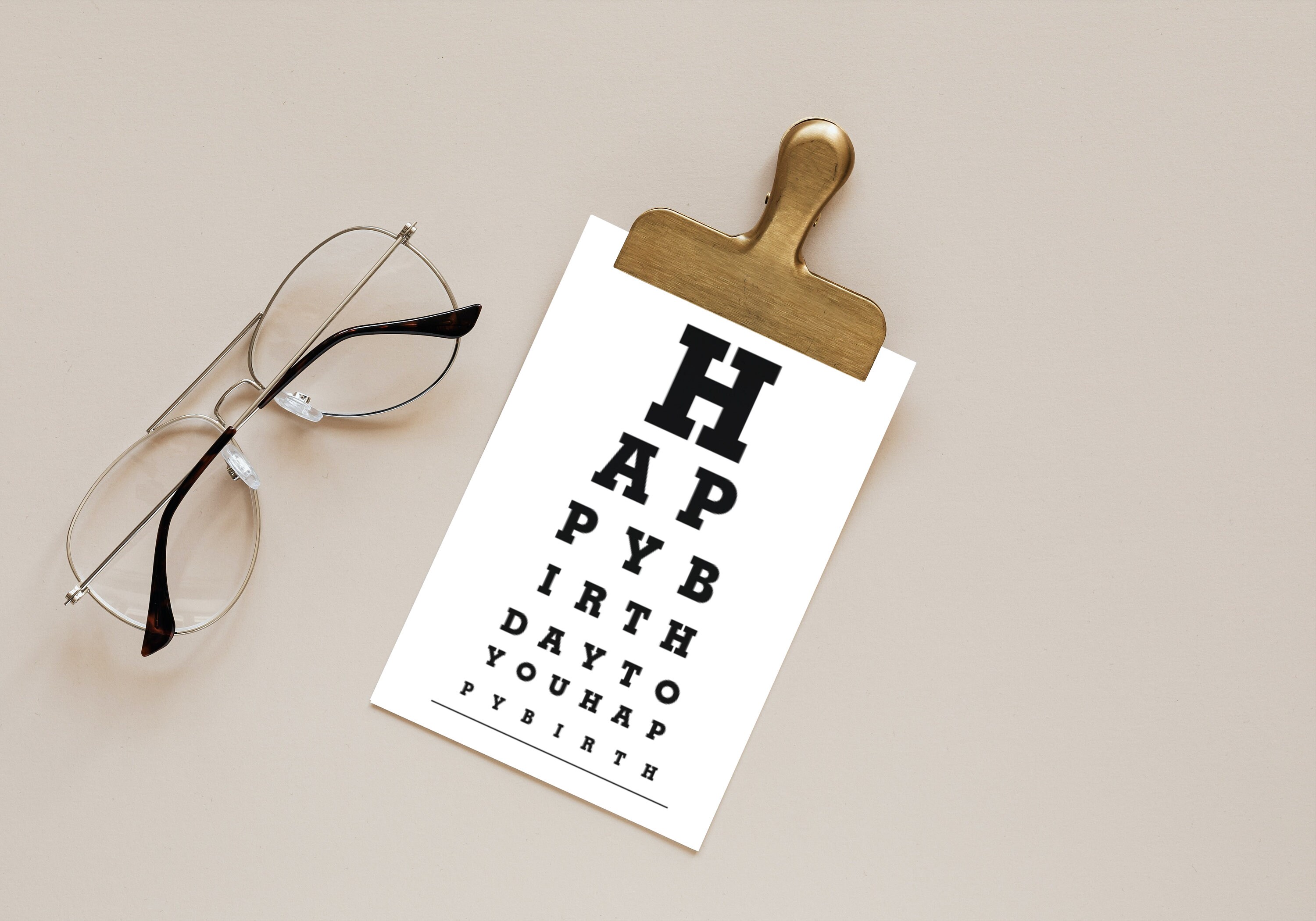 Eye Chart BIRTHDAY Card Printable Optometrist Ophthalmologist Digital ...