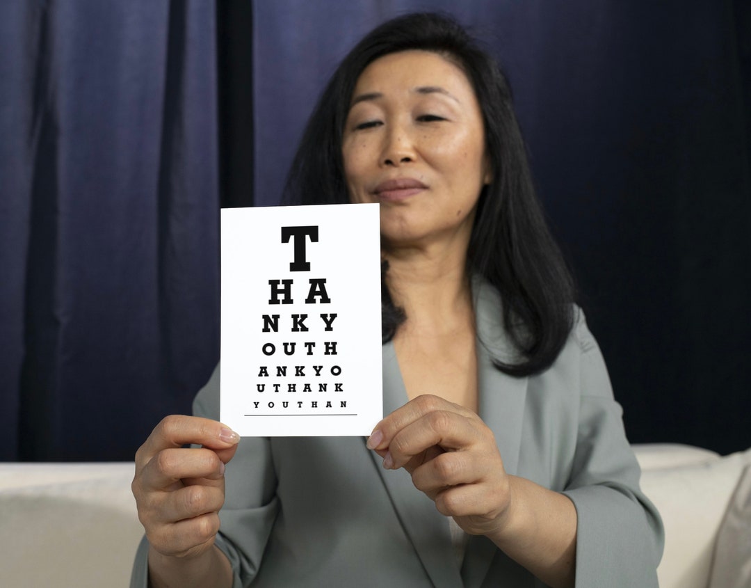 Eye Chart THANK YOU Printable Card Optometrist Ophthalmologist Digital Eye Chart Thank You