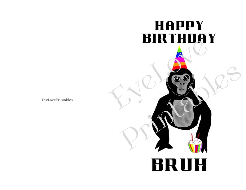 GORILLA TAG Inspired Printable Birthday Kids Bundle Invitations Poster ...