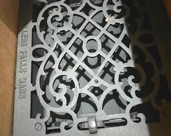 Rejilla de ventilación de piso para registro de calefacción, aluminio fundido, 9,5" x 11 3/8", Renovators Supply NOS